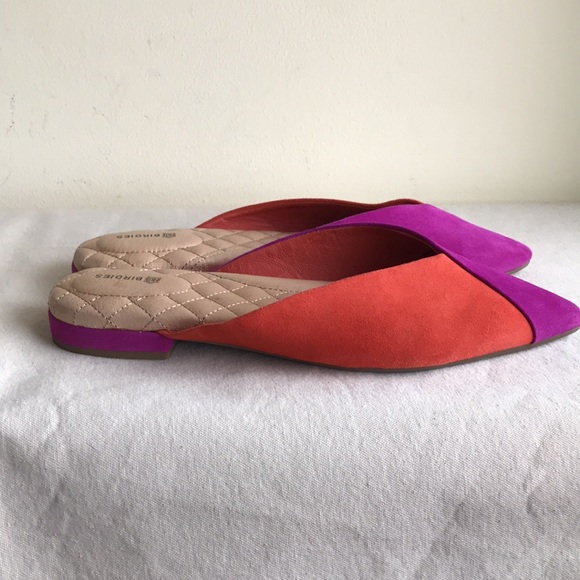 EUC Birdie’s size 9 The Swan slippers. Pink and orange Sangria flats pointed toe - Picture 6 of 13